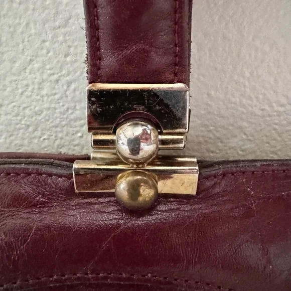 Etienne Aigner burgundy Leather Satchel with Structured Design - Picture 4 of 8